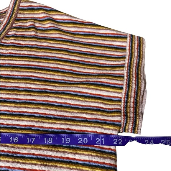Madewell Striped Paulson Knit V-Neck Boxy Tee Top Small Neutral Stripe Casual - Picture 7 of 11